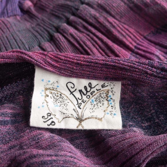 FREE PEOPLE Women's Small 100% Modal Purple/Pink Gray Top with Waist Detail - Picture 5 of 15